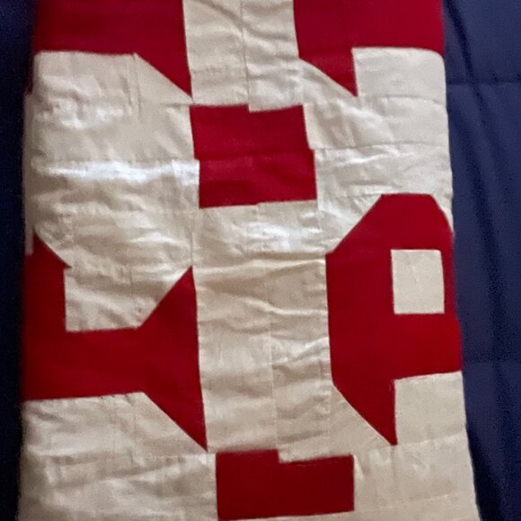 Finished Vintage 1950’s Quilt Red and White, 80”x64” - Picture 2 of 5